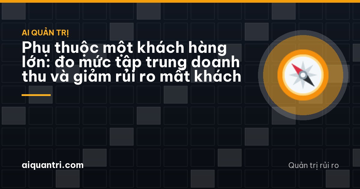 Phụ thuộc một khách hàng lớn: đo mức tập trung doanh thu và giảm rủi ro mất khách